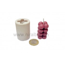 Samll Bubble Pillar Silicone Candle Mould, Niral Industries - H - 5 cm , D - 2.5 cm