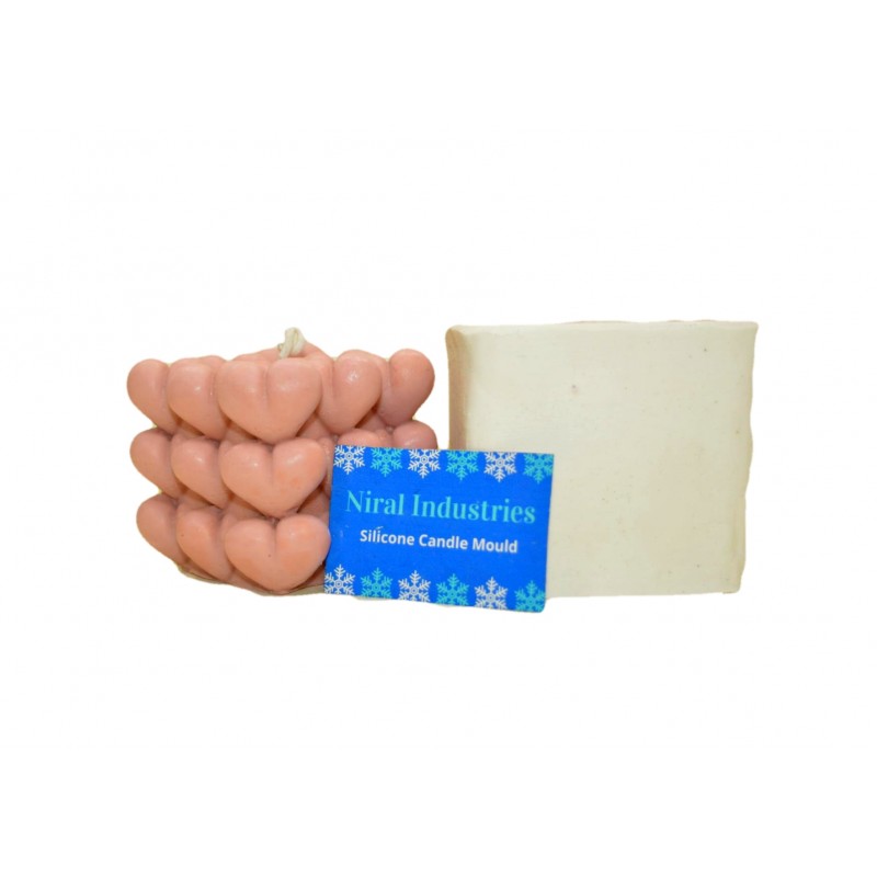 Big Heart Bubble Silicone Candle Mould - Niral Industries Dia - 6.3 cm , H - 6 cm Big Heart Bubble Silicone Candle Mould - Niral Industries Dia - 6.3 cm , H - 6 cm