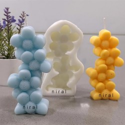 Four Leaf Clover Daisy Candle Mould, Candle weight 65 gm - Niral Industries