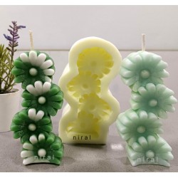 Floral Spring Layered Candle Mould, Candle weight 65 gm - Niral Industries