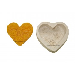 Heart Rose Design Silicone Soap Mould