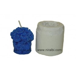 Small Rose Bouquet Pillar Candle Mould