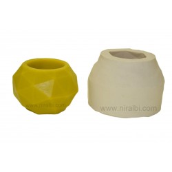Diamond Cut Round Hurricane Silicone Candle Mould