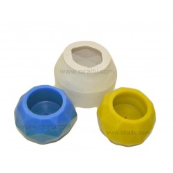 Diamond Cut Round Hurricane Silicone Rubber Candle Mould