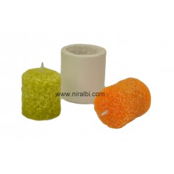 Designer Rose Flower Pillar Candle Mould