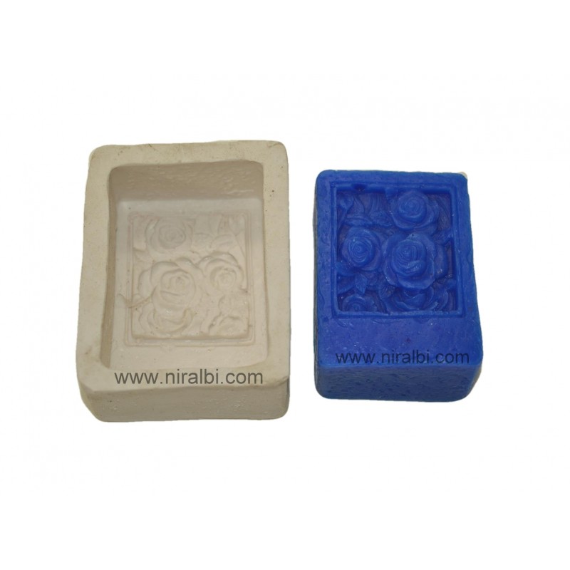 Rose Flower In Square Shape Soap Making Mould Rose Flower In Square Shape Soap Making Mould