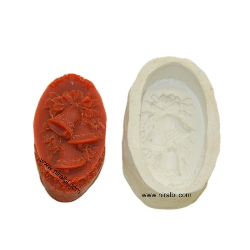 X - Mass Bell Rubber Silicone Soap Mold X - Mass Bell Rubber Silicone Soap Mold
