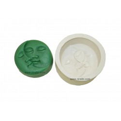 Super 2D Sun Moon Faces Silicone Soap Making Mould